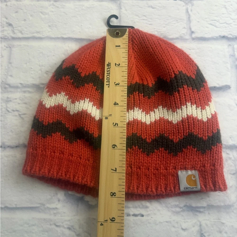 NWOT Carhartt Zigzag Knit Beanie - Burnt Orange, Charcoal & White. OS.